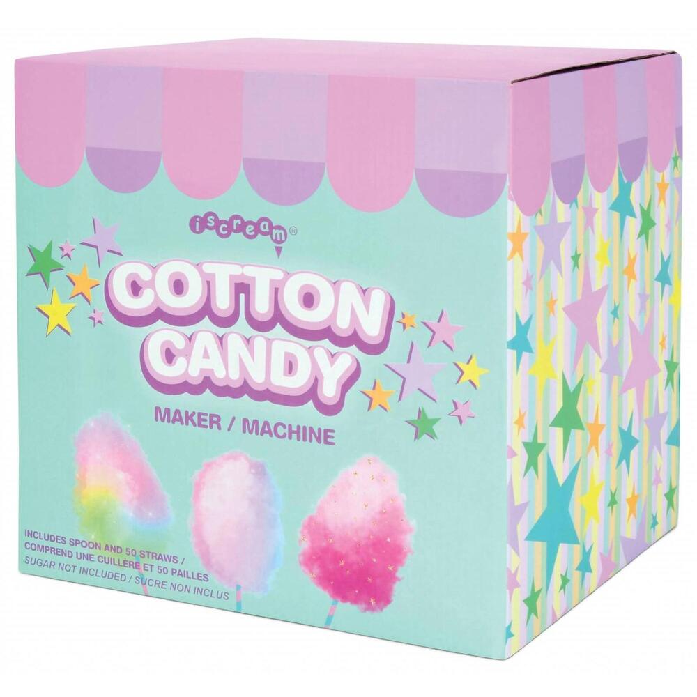 NEW ISCREAM cotton candy maker with 50 printed straws in multi